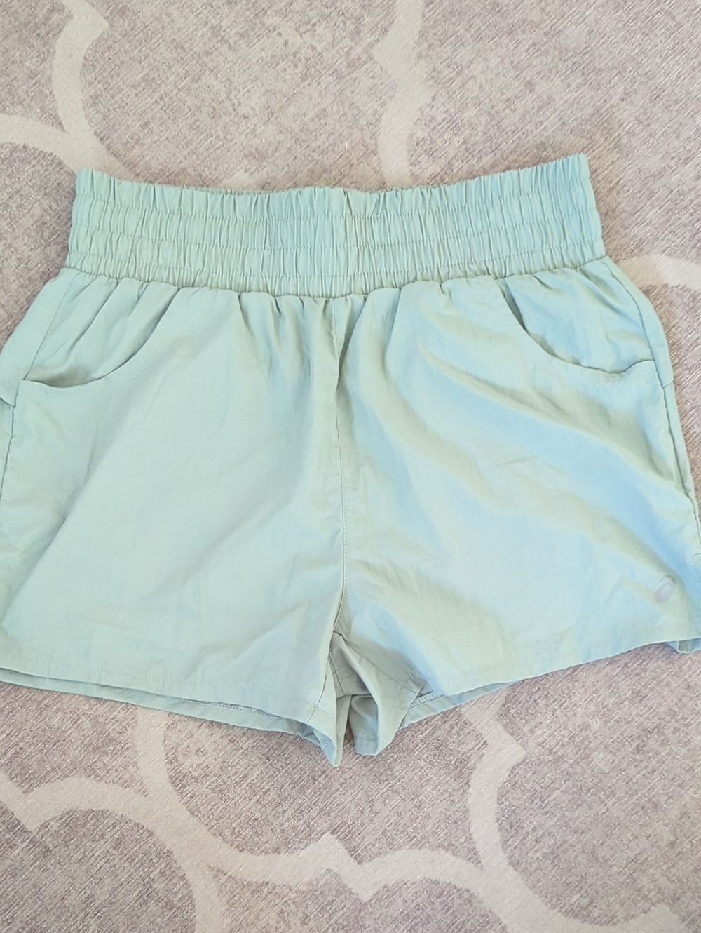 NWT Asics Lined Running Shorts Light Green Elastic-Waist Size Small